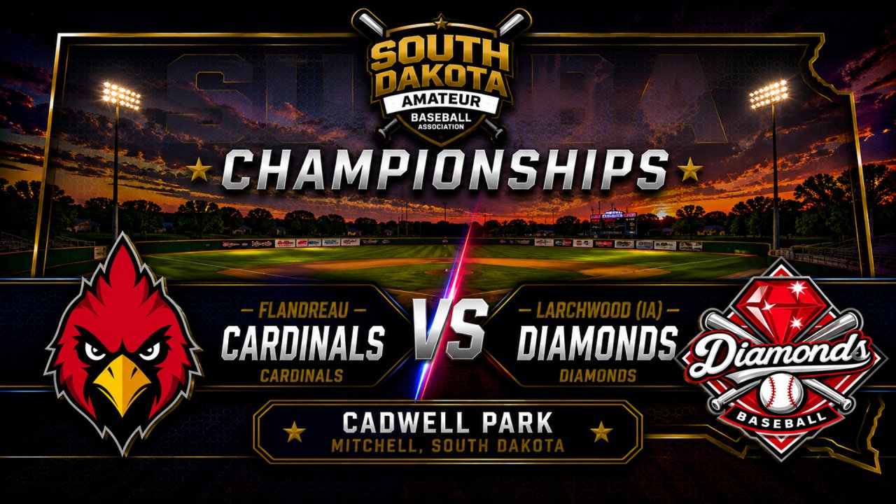 Larchwood (IA) Diamonds vs Flandreau Cardinals (SDABA Gm 15)